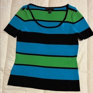 Cable & Gauge Blue and Green Striped Tee